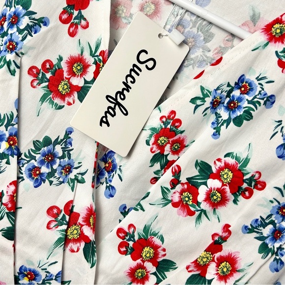 NWT Sucrefas Vintage Style Fit n Flare Polka Dot Floral - Picture 2 of 3